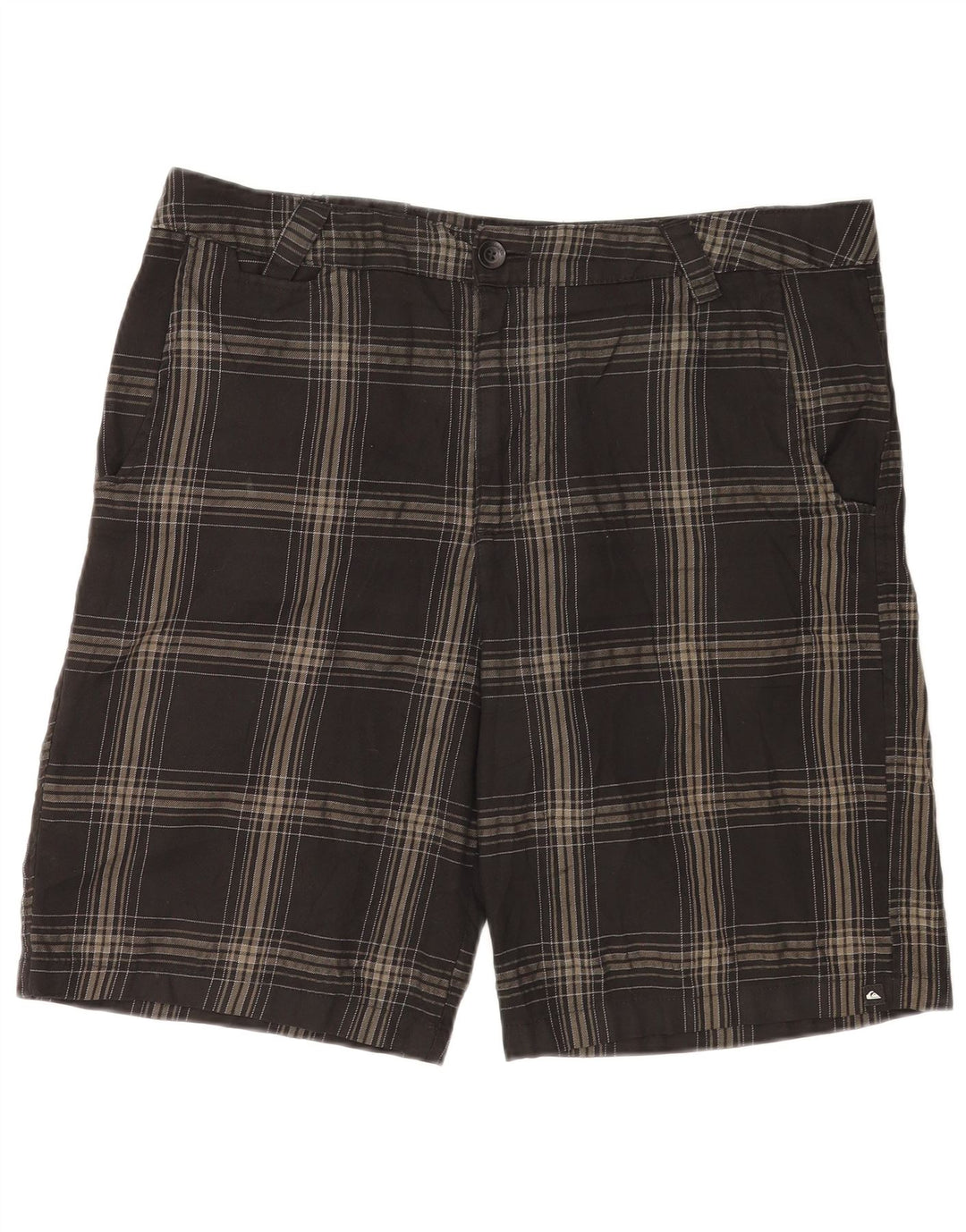 Pantaloni scurți chino pentru bărbați Quiksilver W36 Large, gri din poliester cu carouri