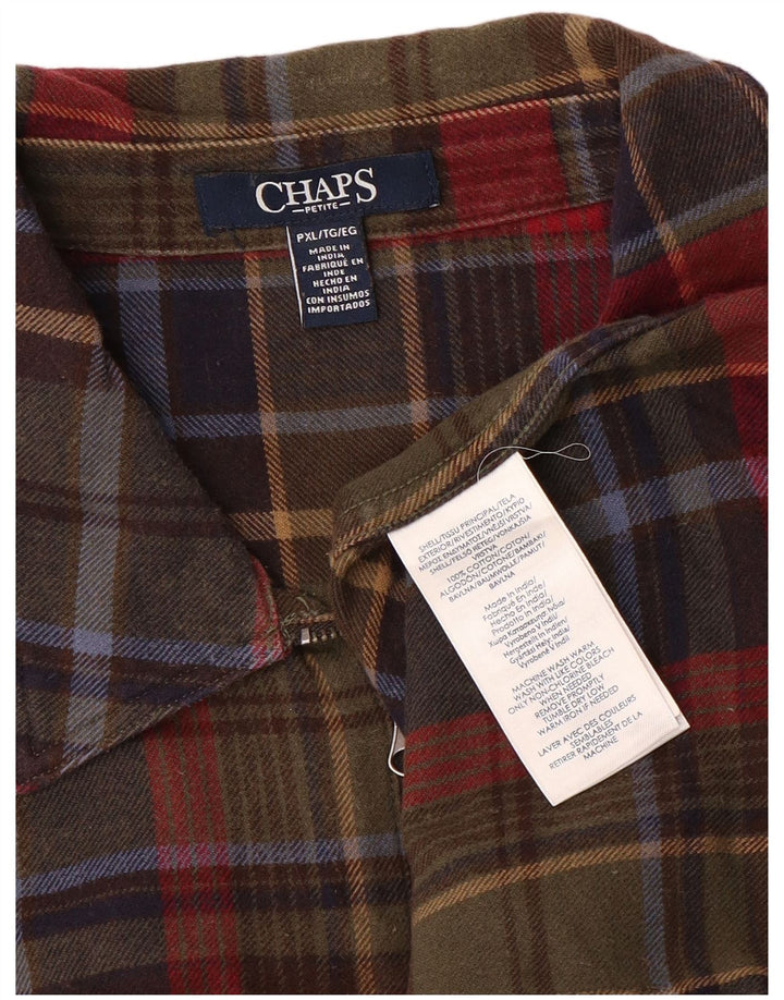 Cămașă de flanel pentru femei CHAPS UK 18 XL, bumbac cu carouri multicolore