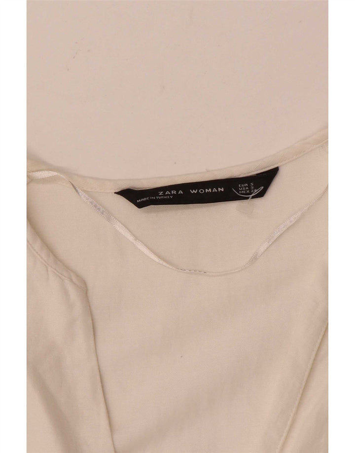 Top cu tunică cu mâneci 3/4 pentru femei Zara UK 10 Small White