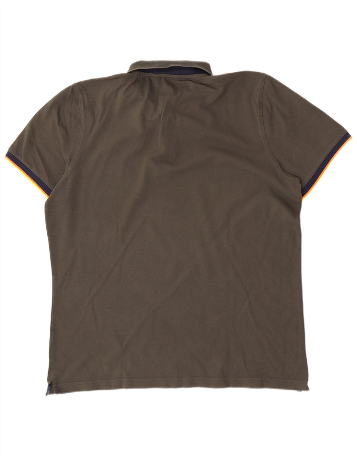 Tricou polo pentru bărbați K-Way XL Kaki Colorblock