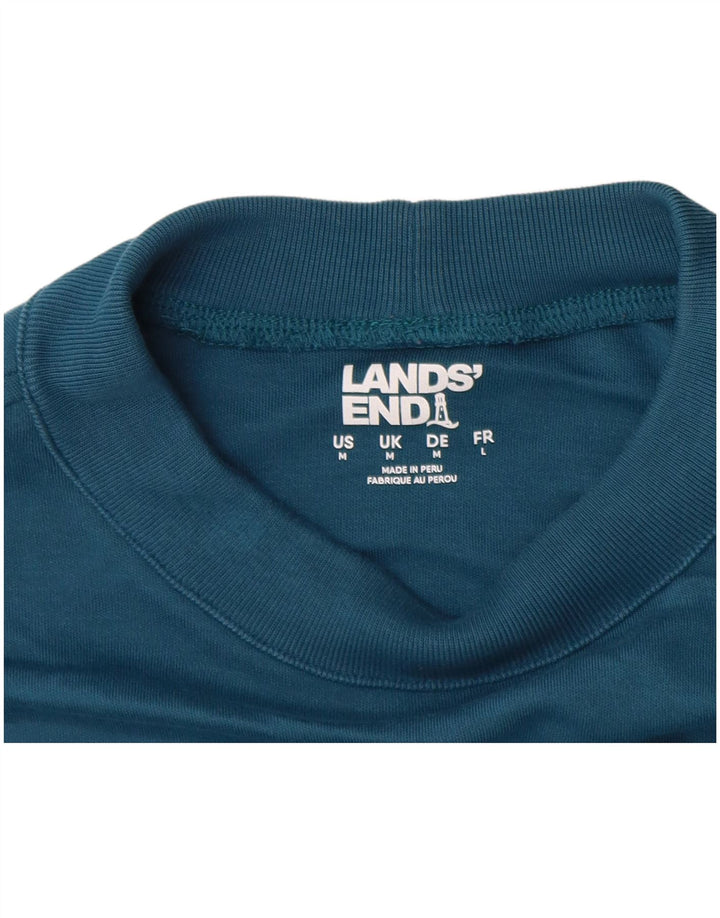 Top pentru bărbați Lands End cu mânecă lungă din bumbac albastru mediu