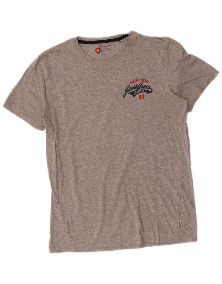 Tricou Jack & Jones pentru bărbați Top din bumbac gri mediu