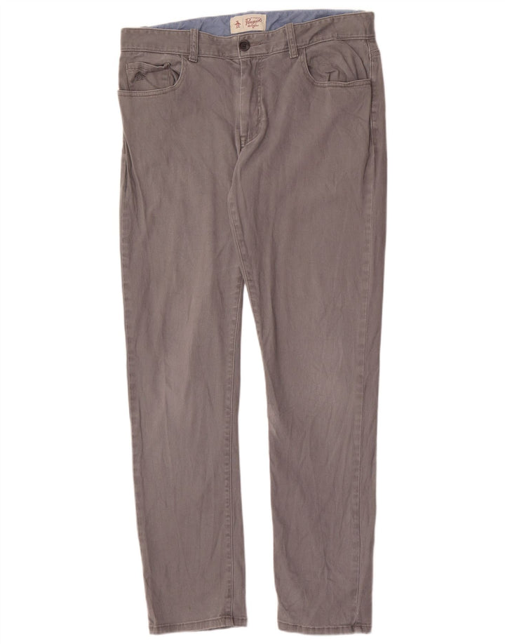 Pantaloni casual slim pentru bărbați Penguin W33 L32 gri