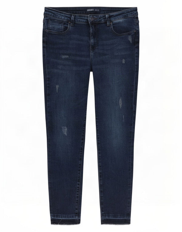 Blugi skinny distressed pentru femei Zara EU 40 Medium W30 L26 Bumbac bleumarin