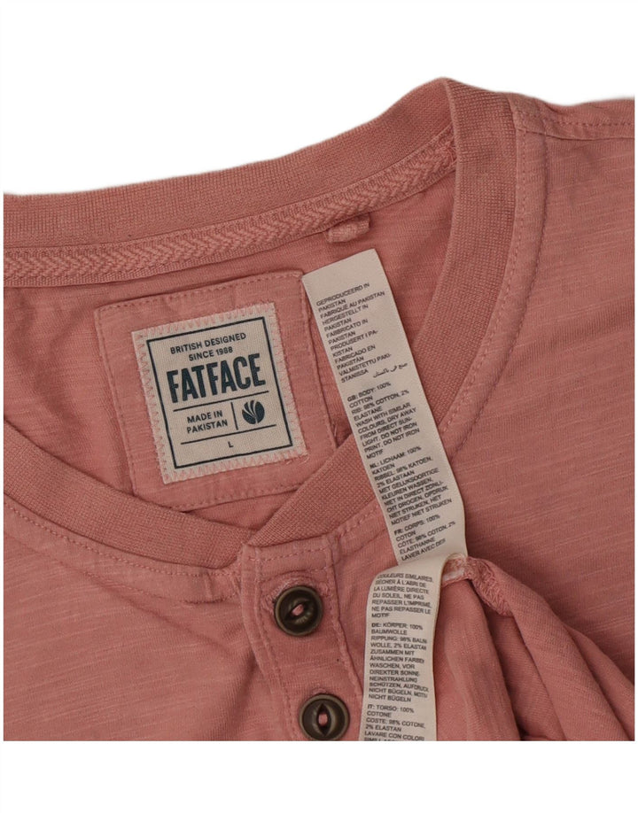 Tricou pentru bărbați Fat Face Top mare bumbac roz