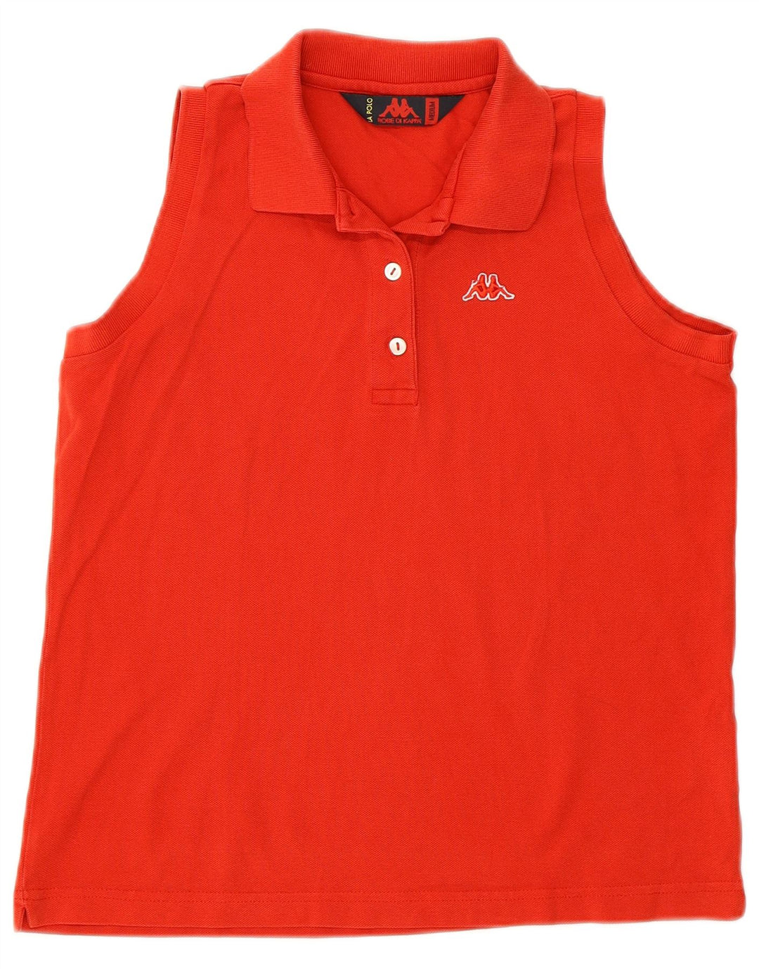 KAPPA Tricou polo fără mâneci pentru femei UK 14 Bumbac roșu mediu