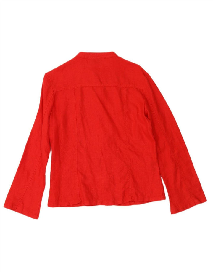 A WEAR Womens Utility Jacket UK 12 Medium Red Linen