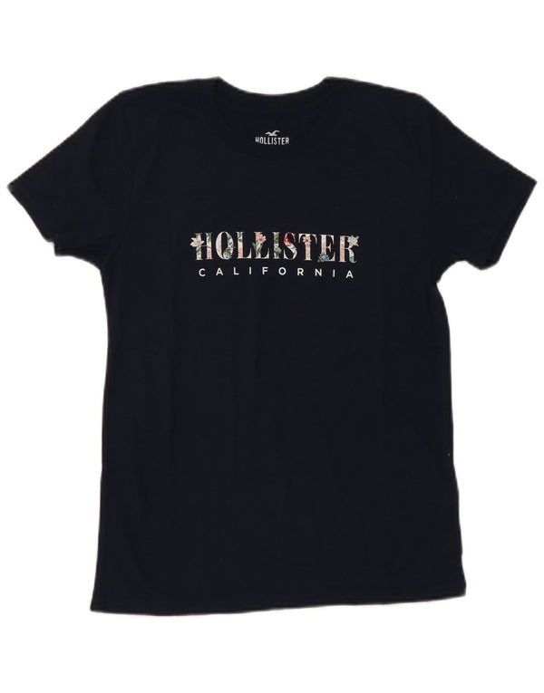 Tricou grafic Hollister pentru femei Top UK 10 Small Navy Blue Bumbac
