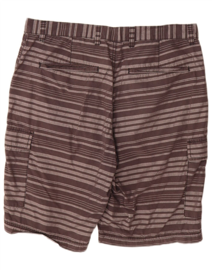 Pantaloni scurți cargo Dkny pentru bărbați W33, bumbac cu dungi gri medii