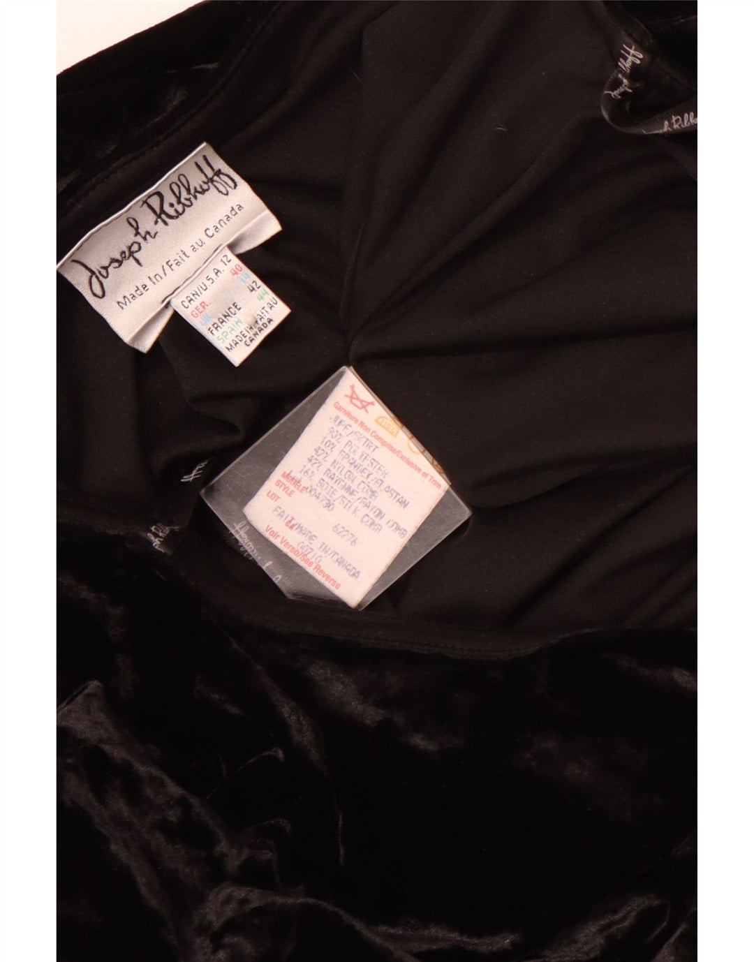 JOSEPH RIBKOFF Fusta trompeta din velur pentru femei UK 14 Large W30 Poliester negru