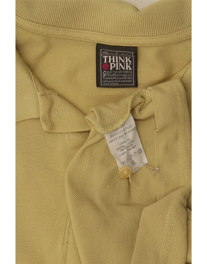 Tricou polo pentru bărbați Think Pink XL galben bumbac