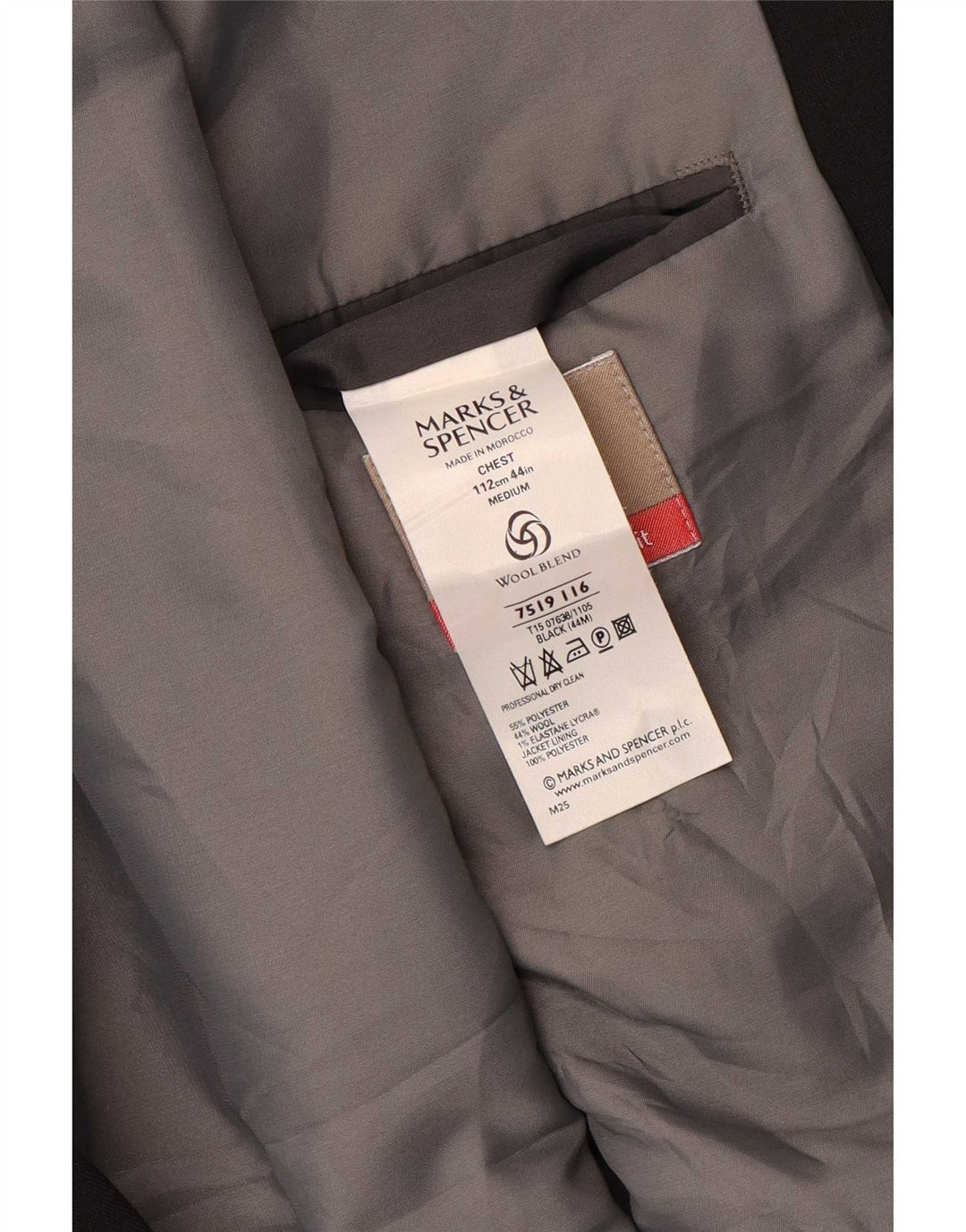 Jachetă pentru bărbați Marks & Spencer cu 3 nasturi, UK 44 XL, poliester negru