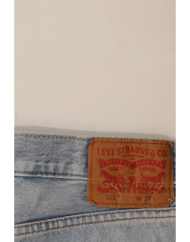Pantaloni scurți Levi's 511 Graphic Denim W33 Bumbac albastru mediu