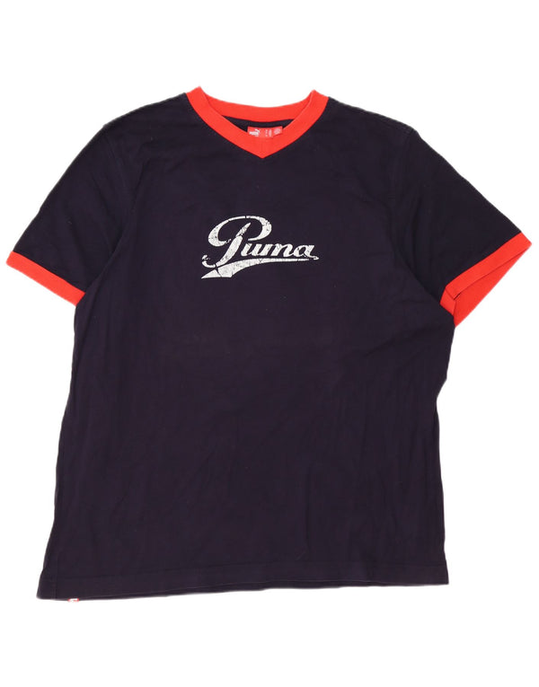Tricou grafic PUMA pentru bărbați Top 2XL bumbac bleumarin