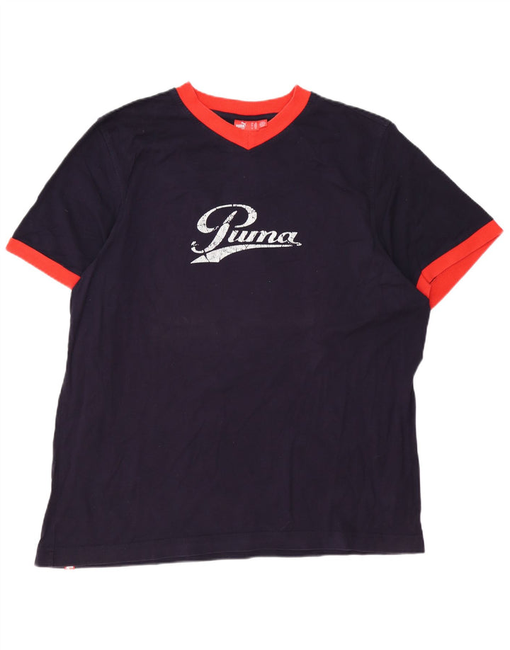Tricou grafic PUMA pentru bărbați Top 2XL bumbac bleumarin