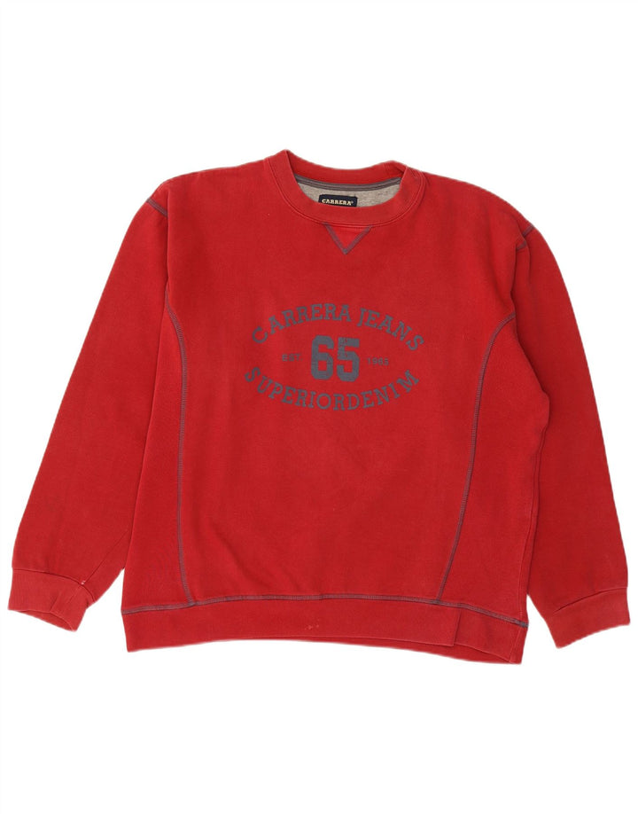 CARRERA Womens Graphic Sweatshirt Jumper UK 16 Large Red Cotton