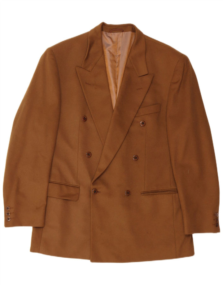 Jachetă vintage pentru bărbați cu două piepturi IT 52 XL maro lână nouă