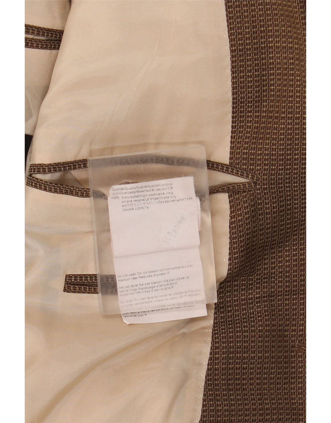 Blazer pentru bărbați Hugo Boss cu 2 nasturi US 42 XL Lână virgină cu carouri maro