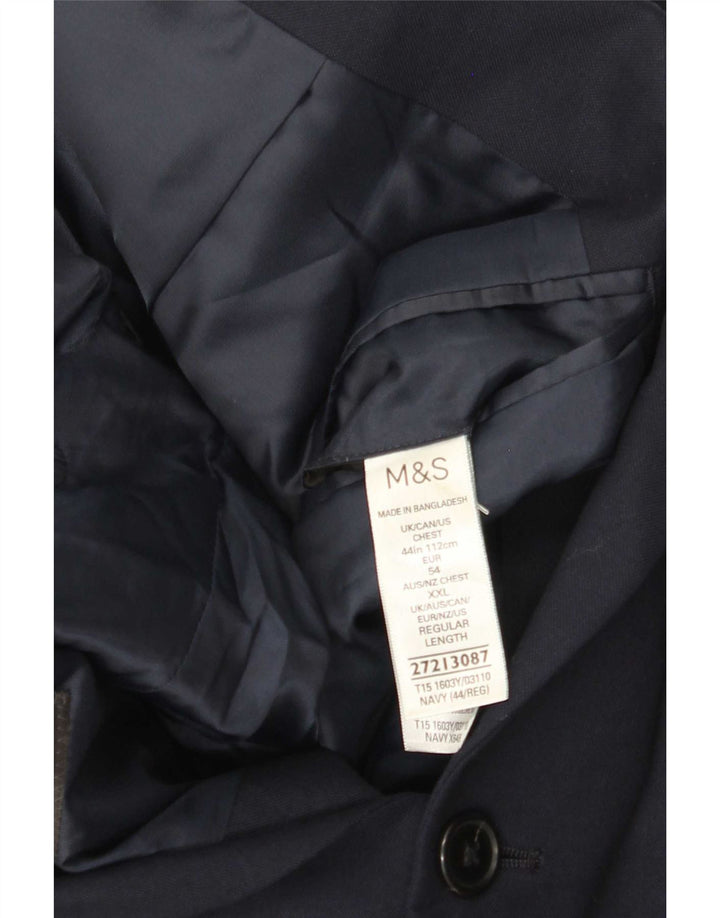 Jachetă pentru bărbați Marks & Spencer, cu 2 nasturi, UK 44 XL, poliester bleumarin