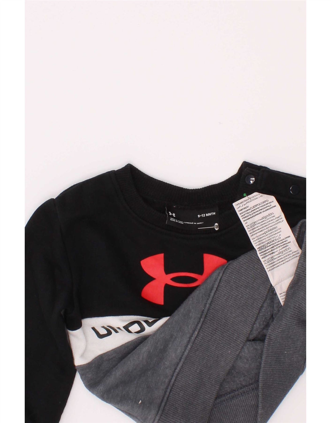 Pulover grafic Under Armour pentru bebelusi, 9-12 luni, negru