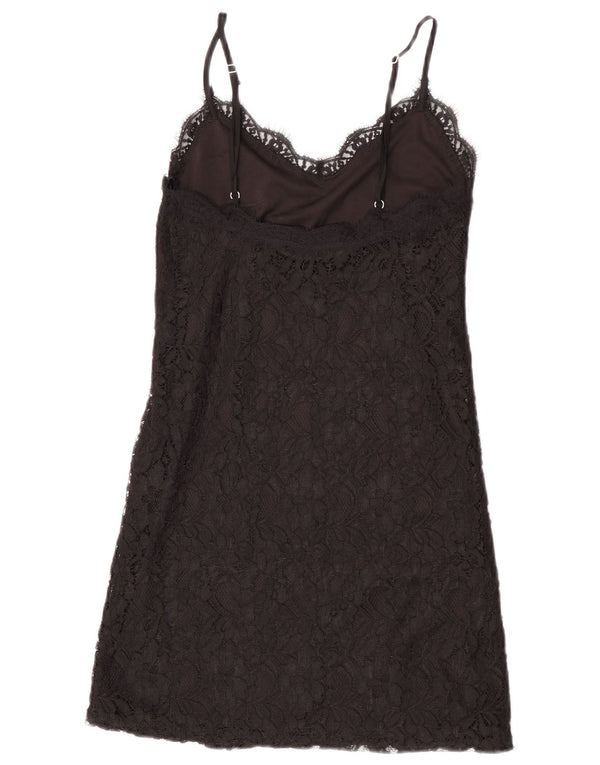 Rochie din dantelă Zara pentru femei UK 8 Mic Negru Floral