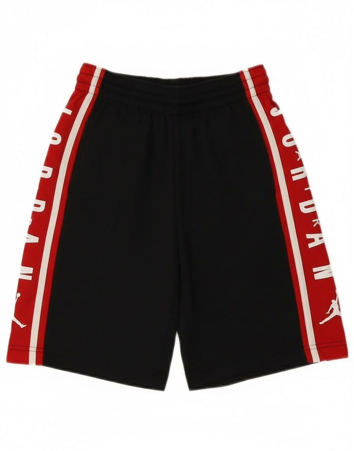Pantaloni scurți sport grafic pentru băieți Jordan 10-11 ani, mediu negru, color block