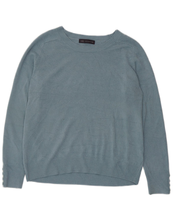 Pulover pentru femei Marks & Spencer cu decolteu cu barca UK 14 Medium Blue Acrylic