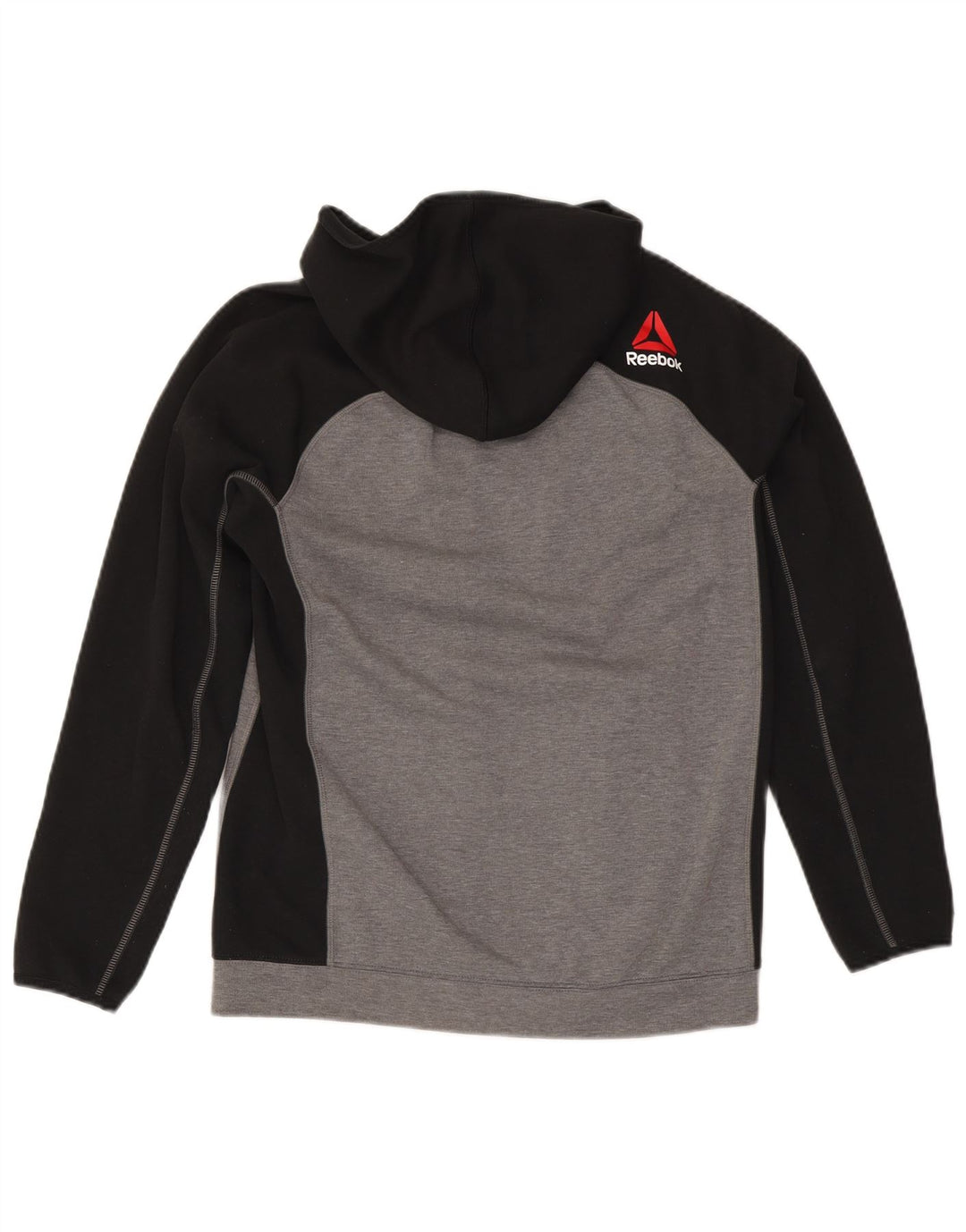 Pulover REEBOK pentru bărbați, cu fermoar, din poliester color bloc, gri mic