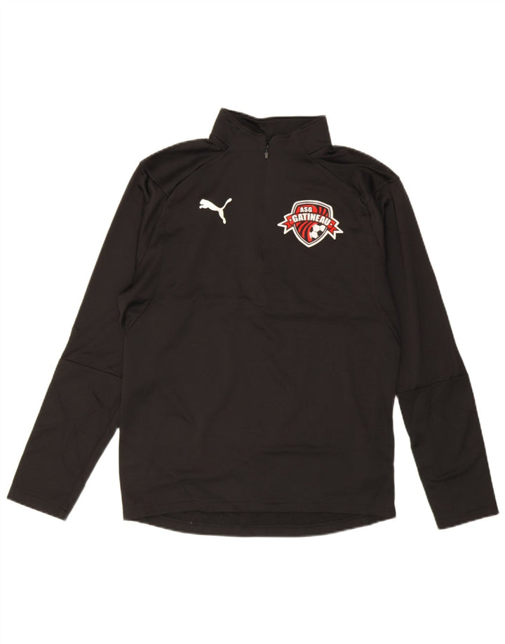Trening Puma AS Gatineau Graphic Zip Neck Pulover Top Mic Negru