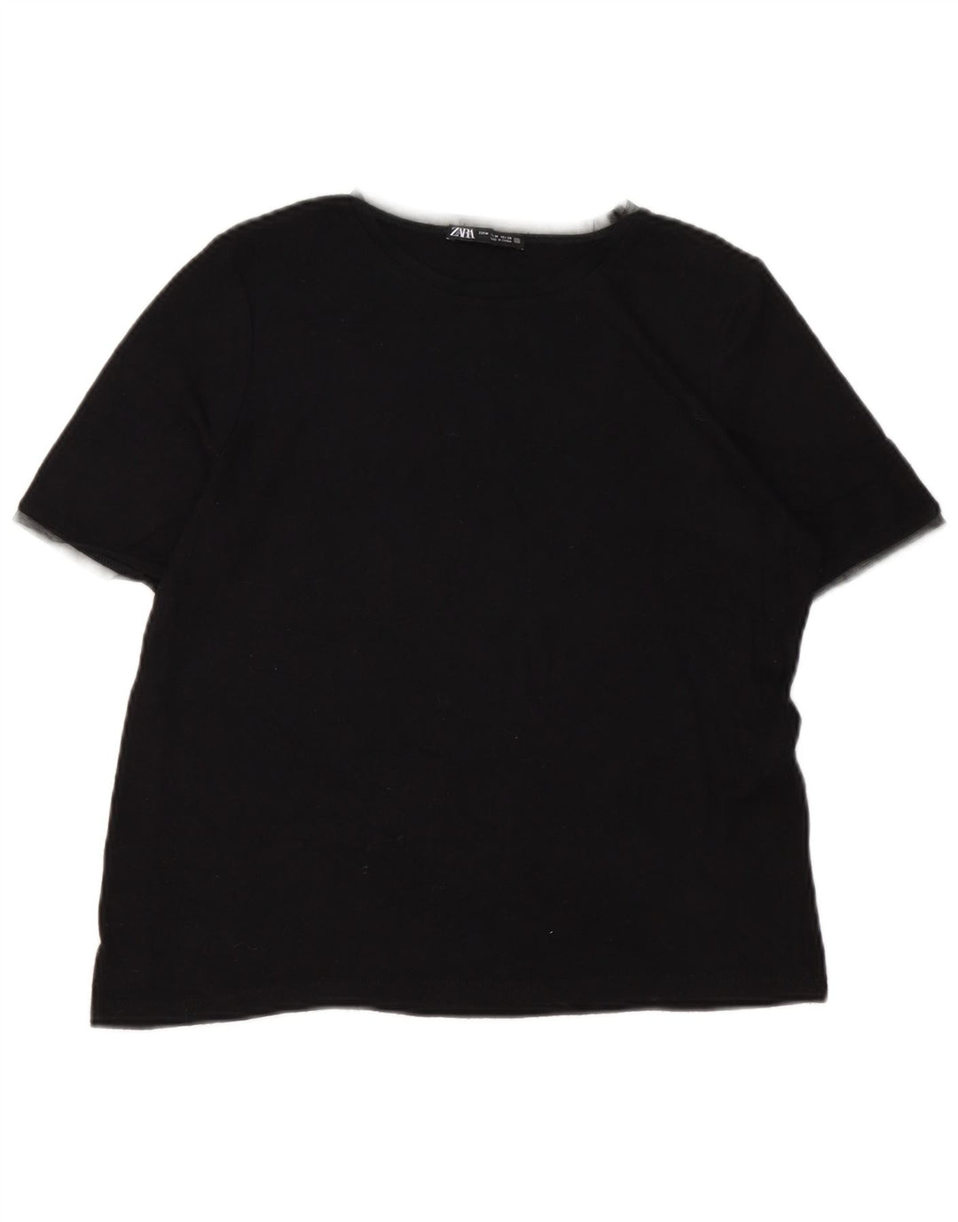 Tricou pentru femei Zara UK 12 Medium Black Viscose