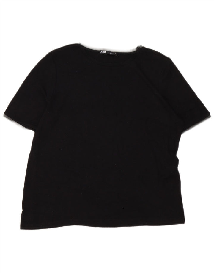 Tricou pentru femei Zara UK 12 Medium Black Viscose