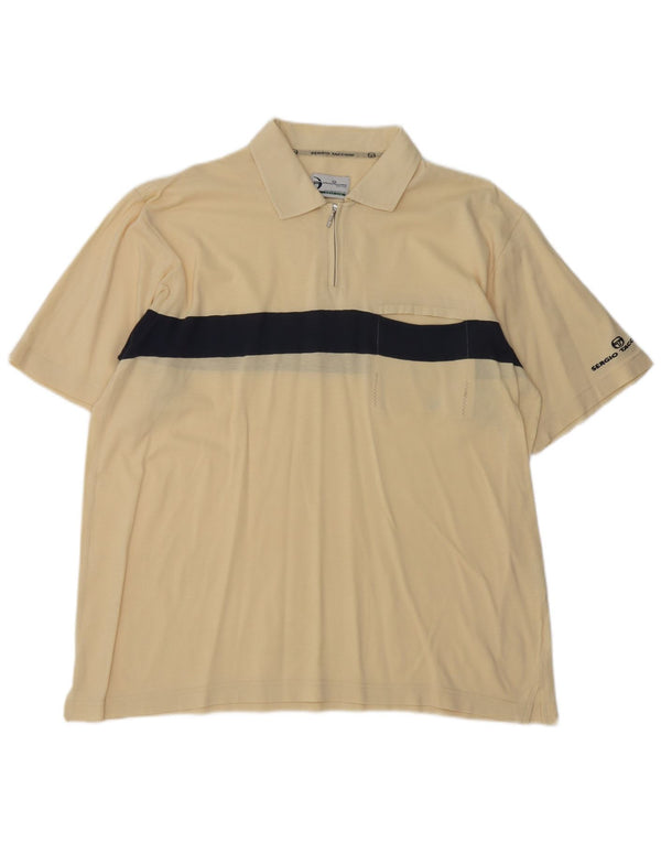 Cămașă polo Sergio Tacchini pentru bărbați XL, bumbac color-bloc galben