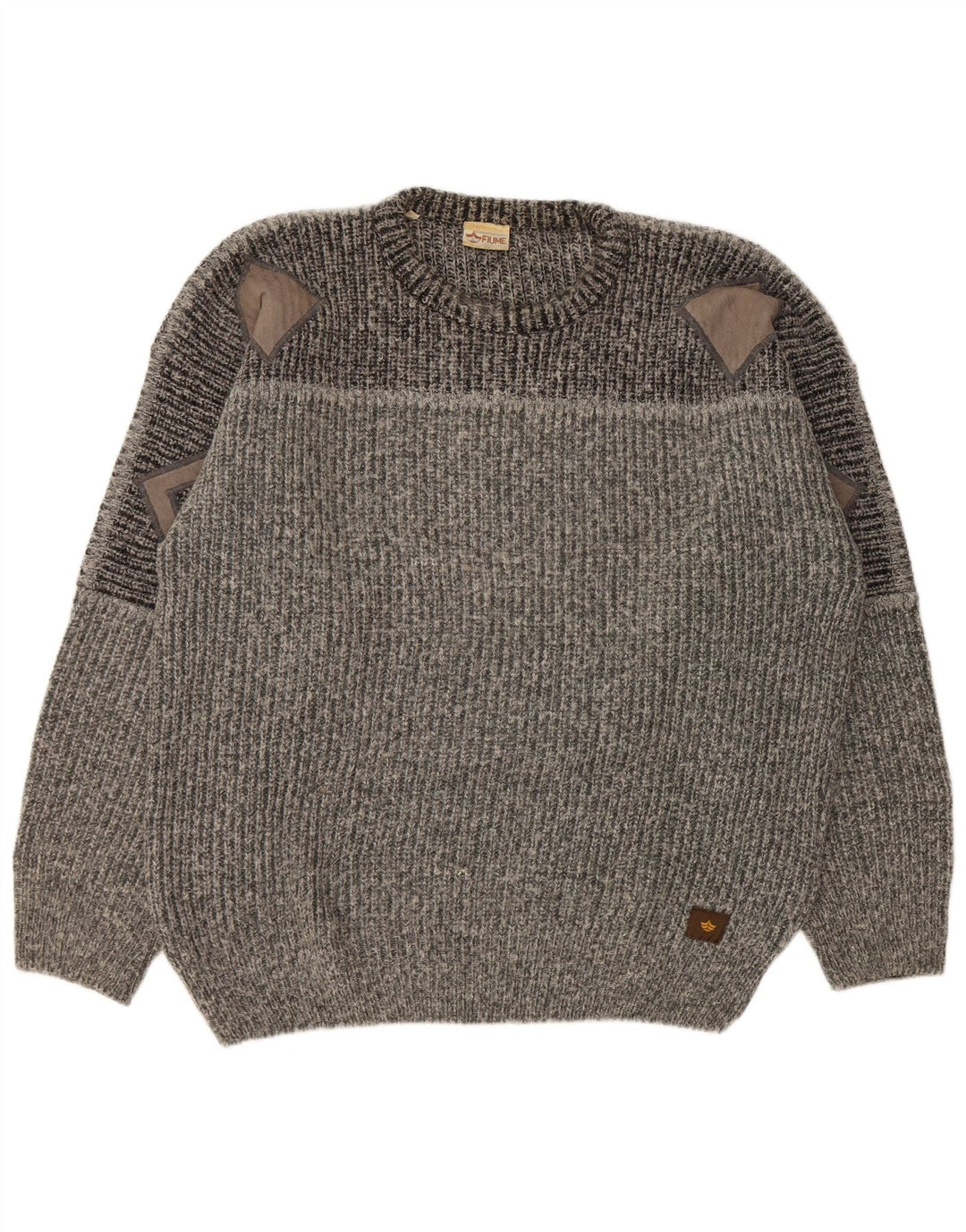 Pulover FIUME pentru bărbați, cu gât roșu, 2XL, gri acrilic color bloc