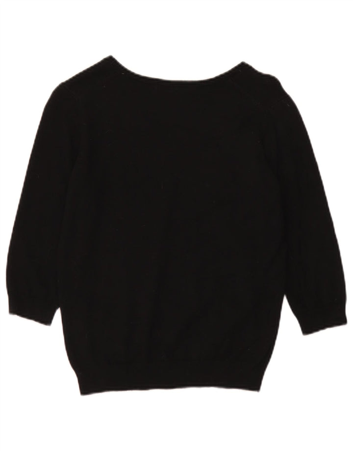 Pulover cu decolteu în V pentru femei Marks & Spencer, UK 14 Medium Negru