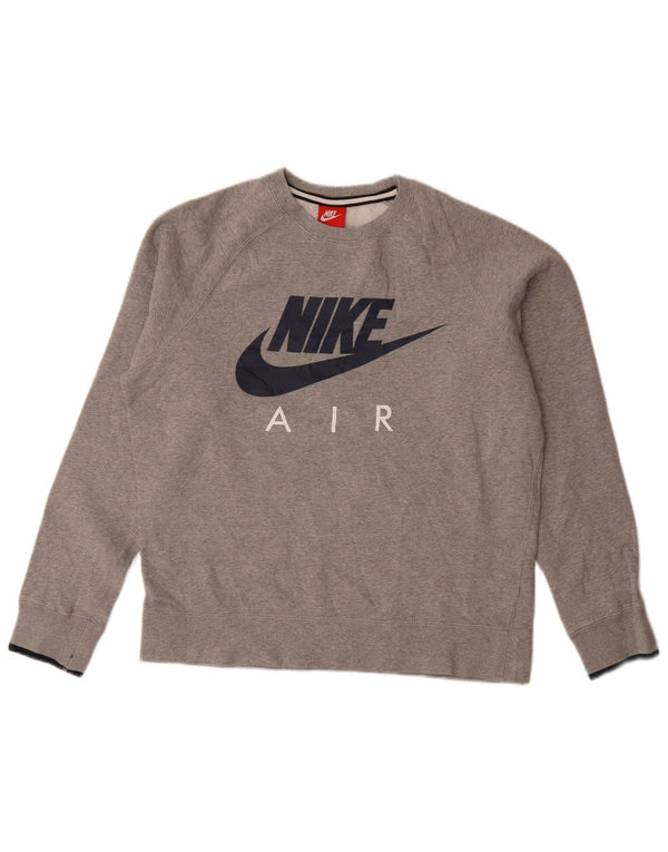 Hanorac grafic pentru bărbați Nike Pulover, bumbac cu pete gri mediu