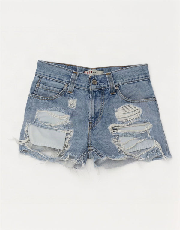 Pantaloni scurți Levi's 511 Distressed Slim Denim W26 Small Blue
