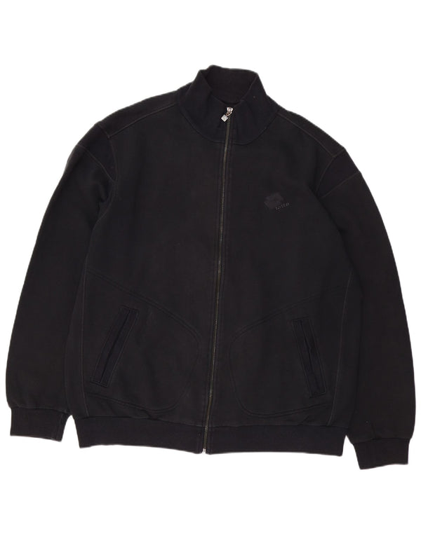 Jachetă de trening pentru bărbați LOTTO, bumbac negru 2XL