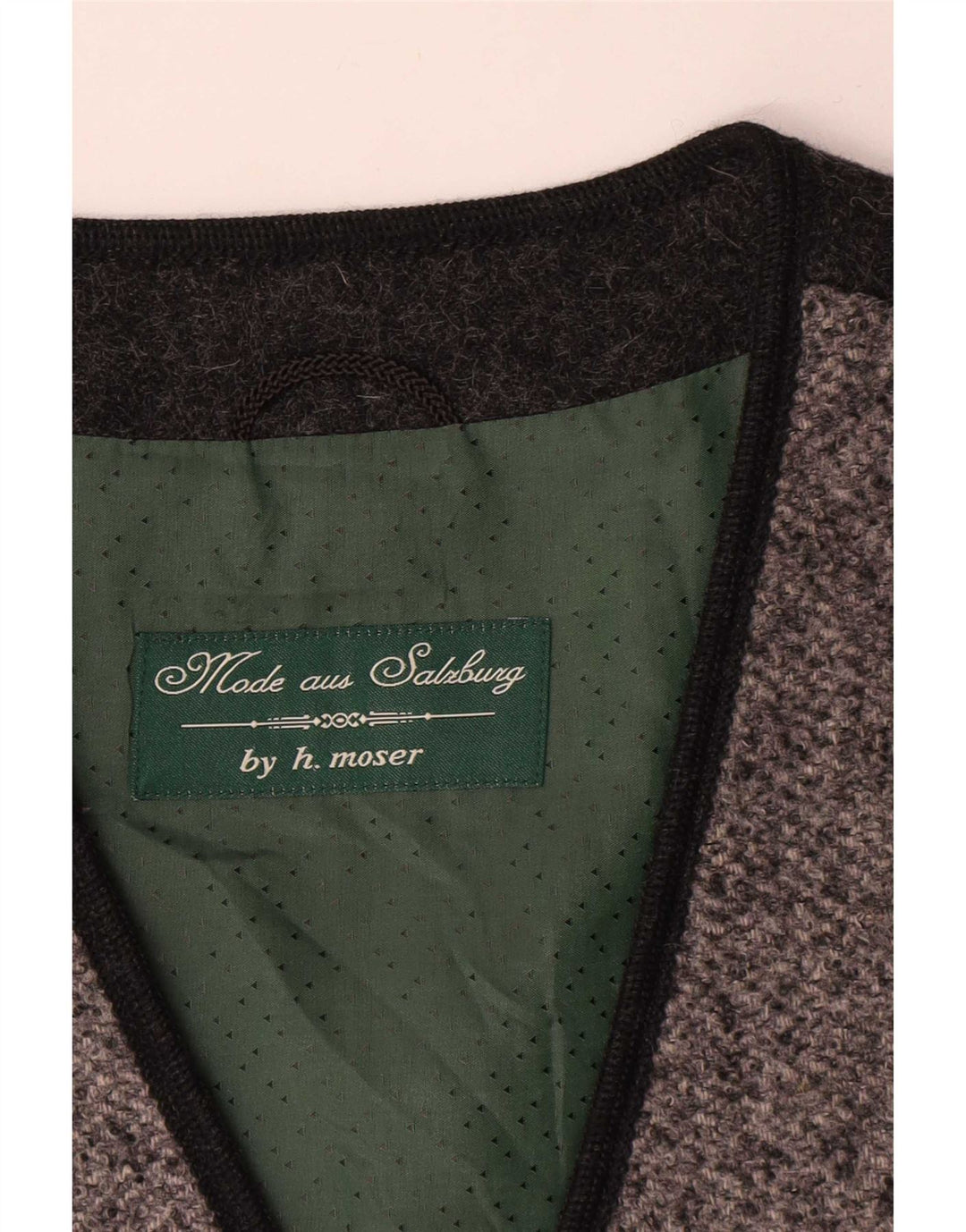 Vestă cu grafică vintage pentru femei IT 42 Gri mediu Lână color bloc