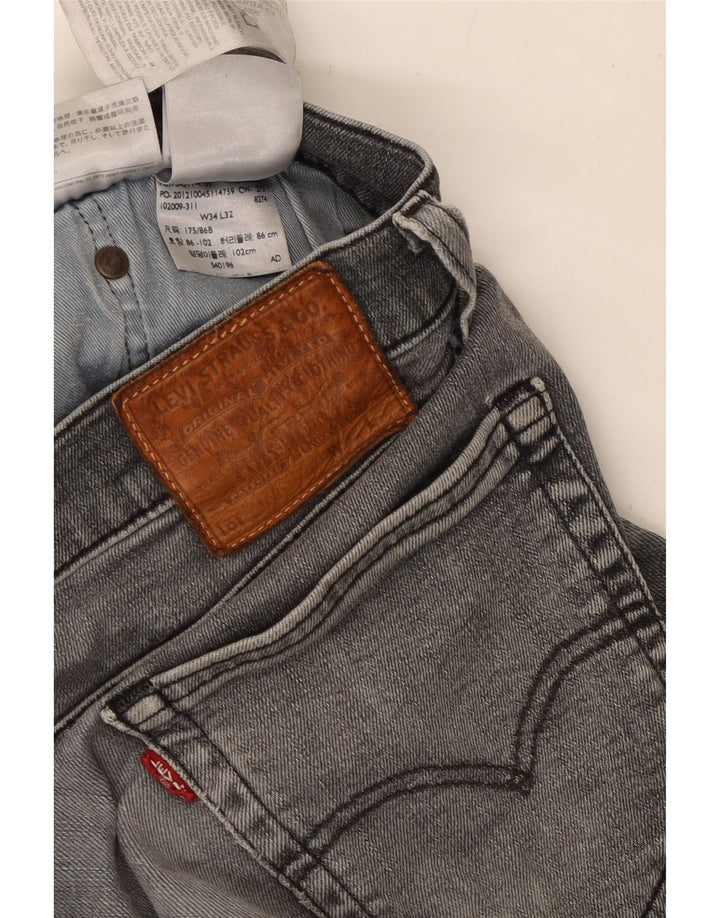 Blugi drepti pentru bărbați Levi's W34 L32 bumbac gri