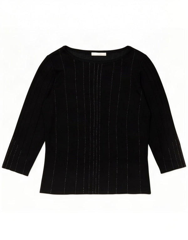 Bluză pentru femei Marks & Spencer, cu mâneci 3/4, UK 14 Medium, cu dungi negre