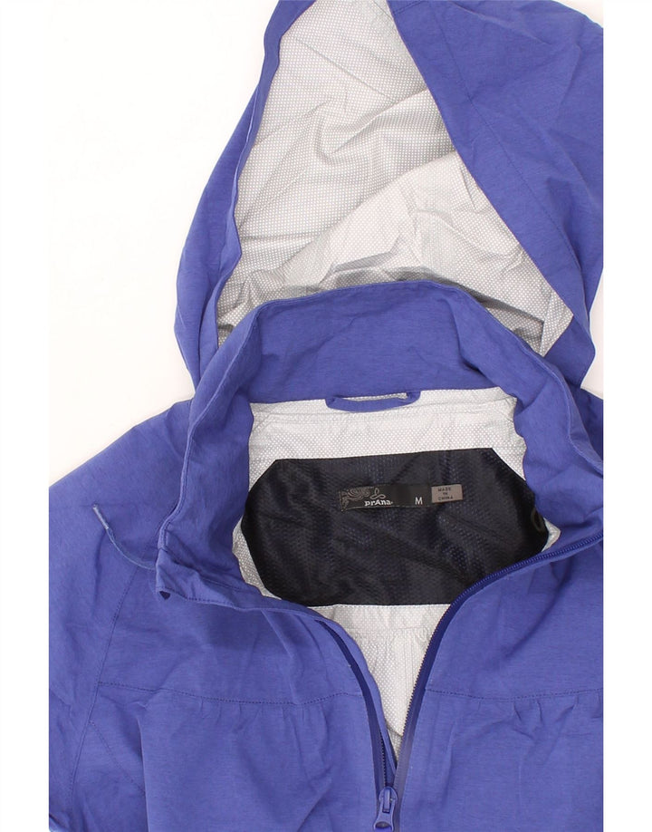 PRANA Womens Hooded Rain Jacket UK 14 Medium Blue Nylon Vintage Prana and Second-Hand Prana from Messina Hembry 