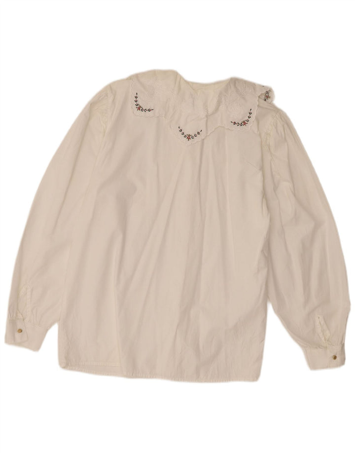 Bluză cămașă pentru femei Benetton IT 44 Bumbac alb cadru mediu