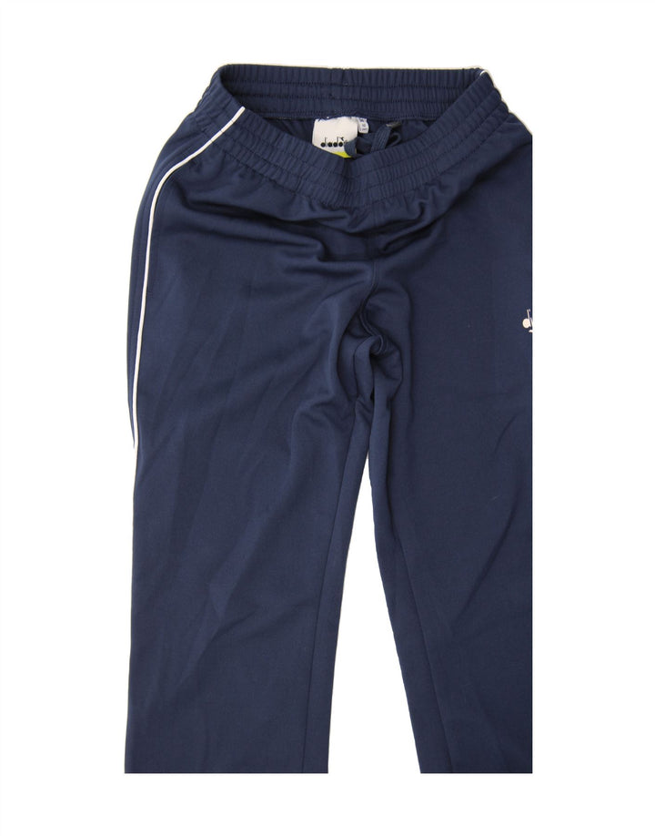 DIADORA Boys Tracksuit Trousers Joggers 9-10 Years  Navy Blue Polyester Vintage Diadora and Second-Hand Diadora from Messina Hembry 