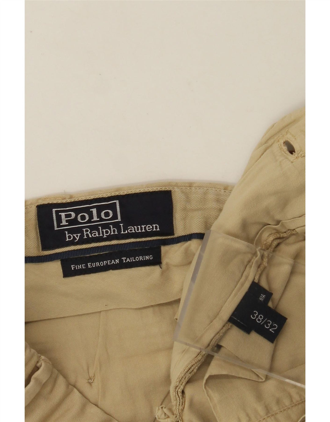 POLO RALPH LAUREN Pantaloni chino drepți pentru bărbați W38 L32 bumbac bej