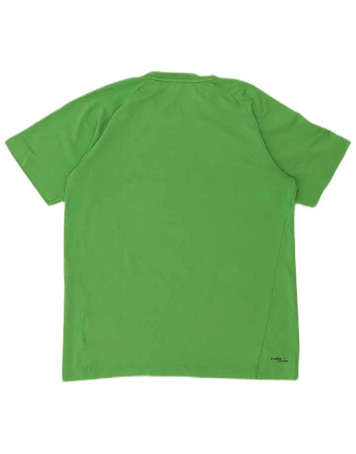 Tricou grafic ADIDAS Climalite pentru băieți Top 15-16 ani bumbac verde