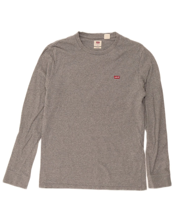 Tricou Levi's pentru bărbați, cu mânecă lungă, cu mânecă lungă, gri mic, cu pete