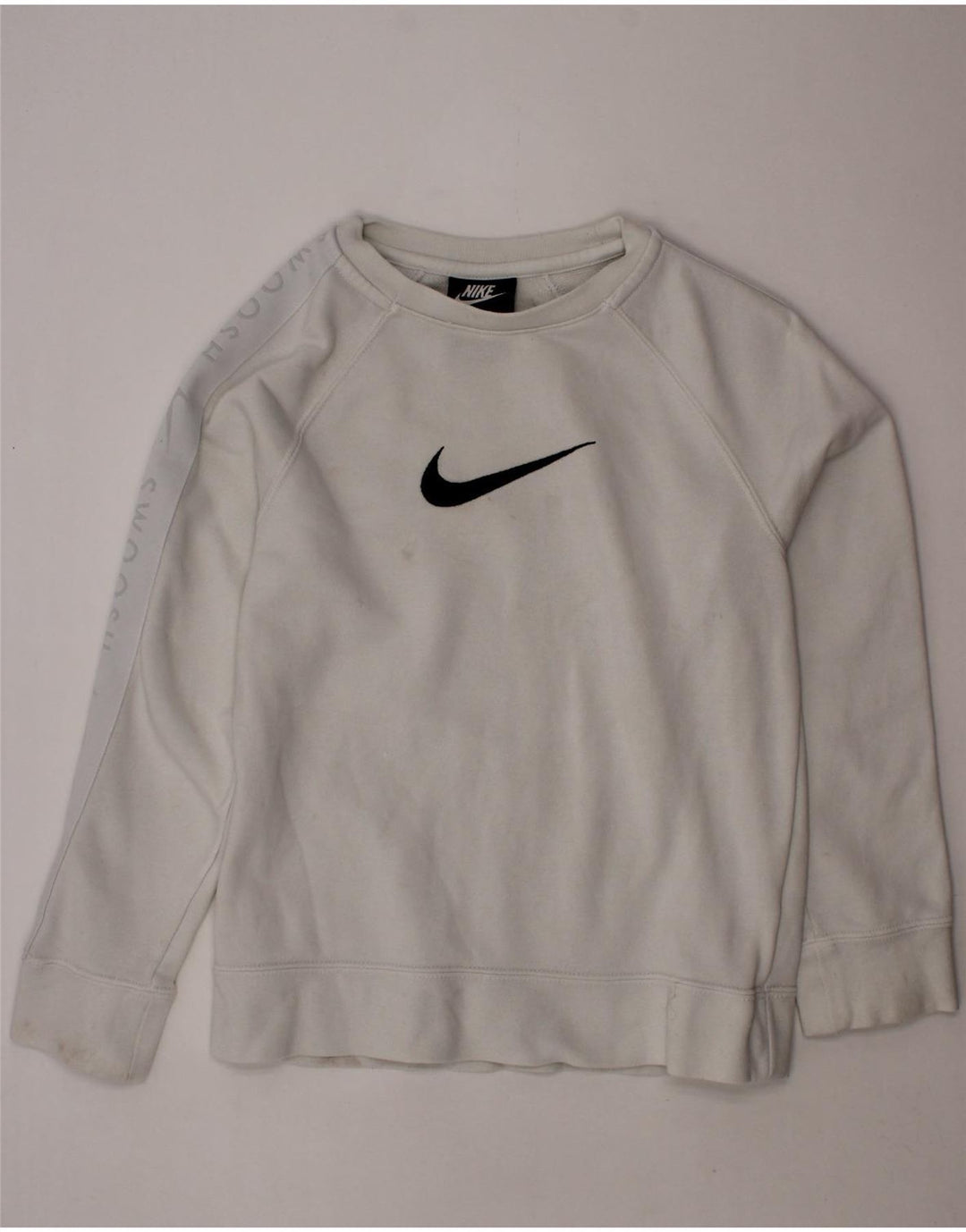 Pulover NIKE Swoosh Standard Fit pentru băieți, 8-9 ani, mic, alb