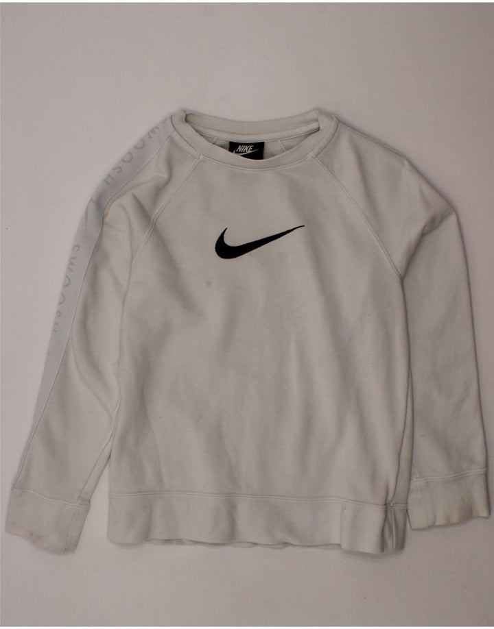 Pulover NIKE Swoosh Standard Fit pentru băieți, 8-9 ani, mic, alb