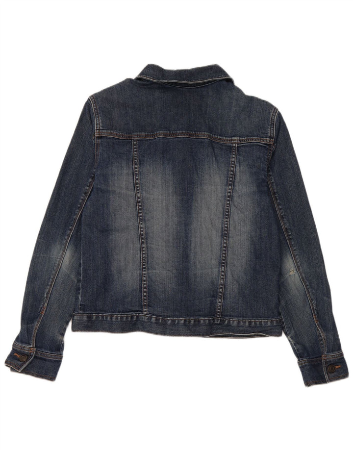 Jachetă de blugi pentru femei Eddie Bauer UK 14, bumbac albastru mediu