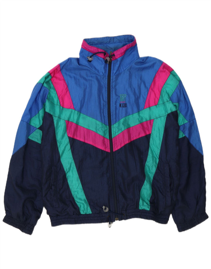 Jachetă de trening retro, MC Kee's, cu croială largi, albastru mediu, color block